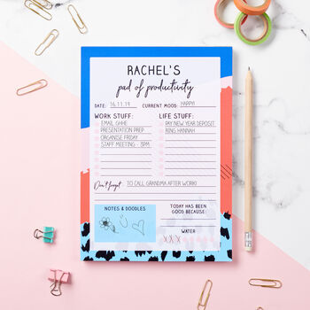 Personalised Colourful Productivity Pad Desk Planner, 2 of 4
