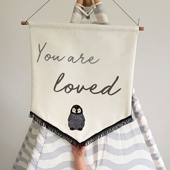 Personalised 'You Are Loved' Embroidered Wall Hanging, 2 of 6
