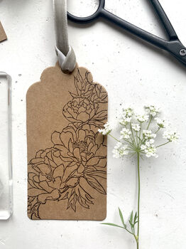 Peony Floral Rubber Stamp, 7 of 10