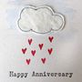 Hand Painted And Embroidered Anniversary Card, thumbnail 2 of 3