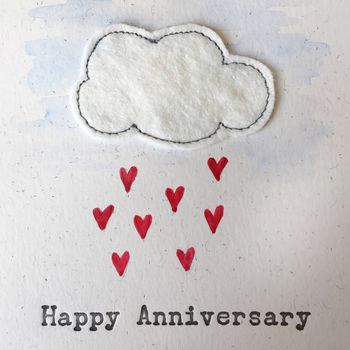 Hand Painted And Embroidered Anniversary Card, 2 of 3