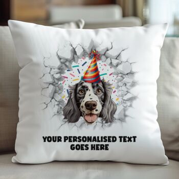 Personalised English Setter Birthday Break Through Dog, 5 of 8
