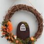 Autumn Dried Flower Fairy Door Decor, thumbnail 1 of 4