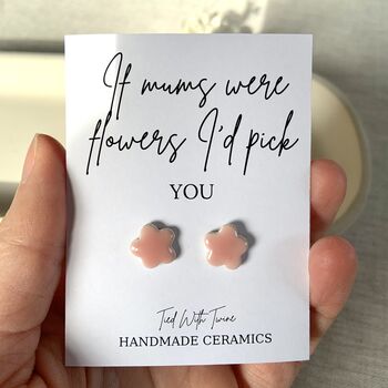 Gift For Mum Ceramic Flower Earrings, 10 of 10