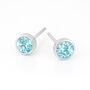 Sterling Silver March Birthstone Stud Earrings – 7mm, thumbnail 6 of 7