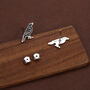 Sterling Silver Crow Raven Bird Stud Earrings, thumbnail 5 of 11