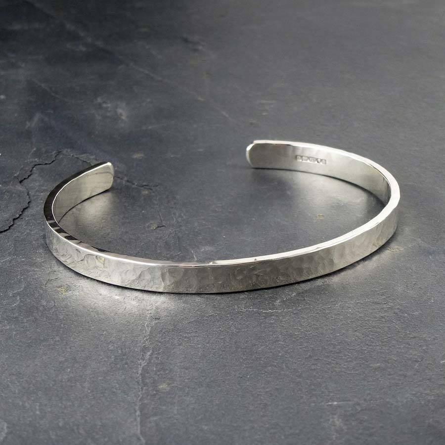 hammered silver bracelet by hersey silversmiths | notonthehighstreet.com