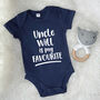 My Uncle Is My Favourite Personalised Babygrow, thumbnail 4 of 10