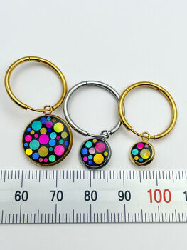 Disco Charm Hoop Earrings In Micro, Mini Or Small Size, 3 of 11