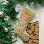 Personalised Christmas Stocking 'Gold Xmas Lights', thumbnail 2 of 3
