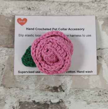 Hand Crocheted Flower Pet Collar Charm, 6 of 6
