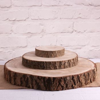 Wooden Tree Slab Stump Wedding Centrepiece, 4 of 5