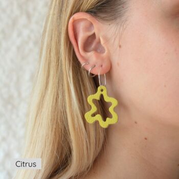 Statement Leather Wave Earrings, 3 of 10