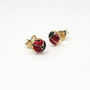 Adorable 9ct Yellow Gold Enamel Ladybird Stud Earrings, thumbnail 1 of 5