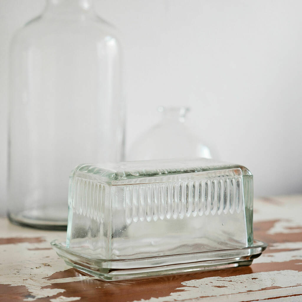 Glass Louella Butter Dish, 1 of 4