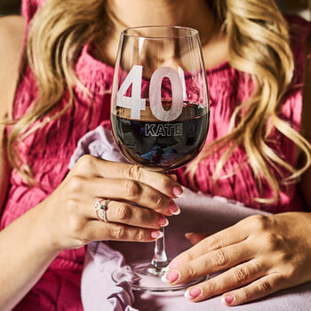 Personalised Milestone Birthday Gift Wine Glass, 4 of 4