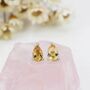 Sterling Silver Genuine Citrine Crystal Droplet Stud Earrings, thumbnail 2 of 12