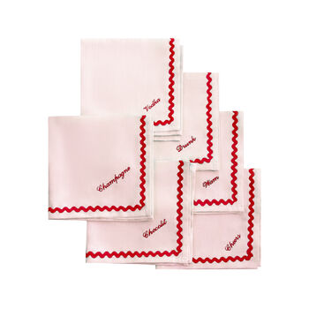 Personalised Slogan Set Of Four Embroidered Napkins, 2 of 7