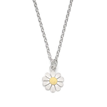 Little Daisy Necklace In Silver And 18ct Gold, 2 of 6