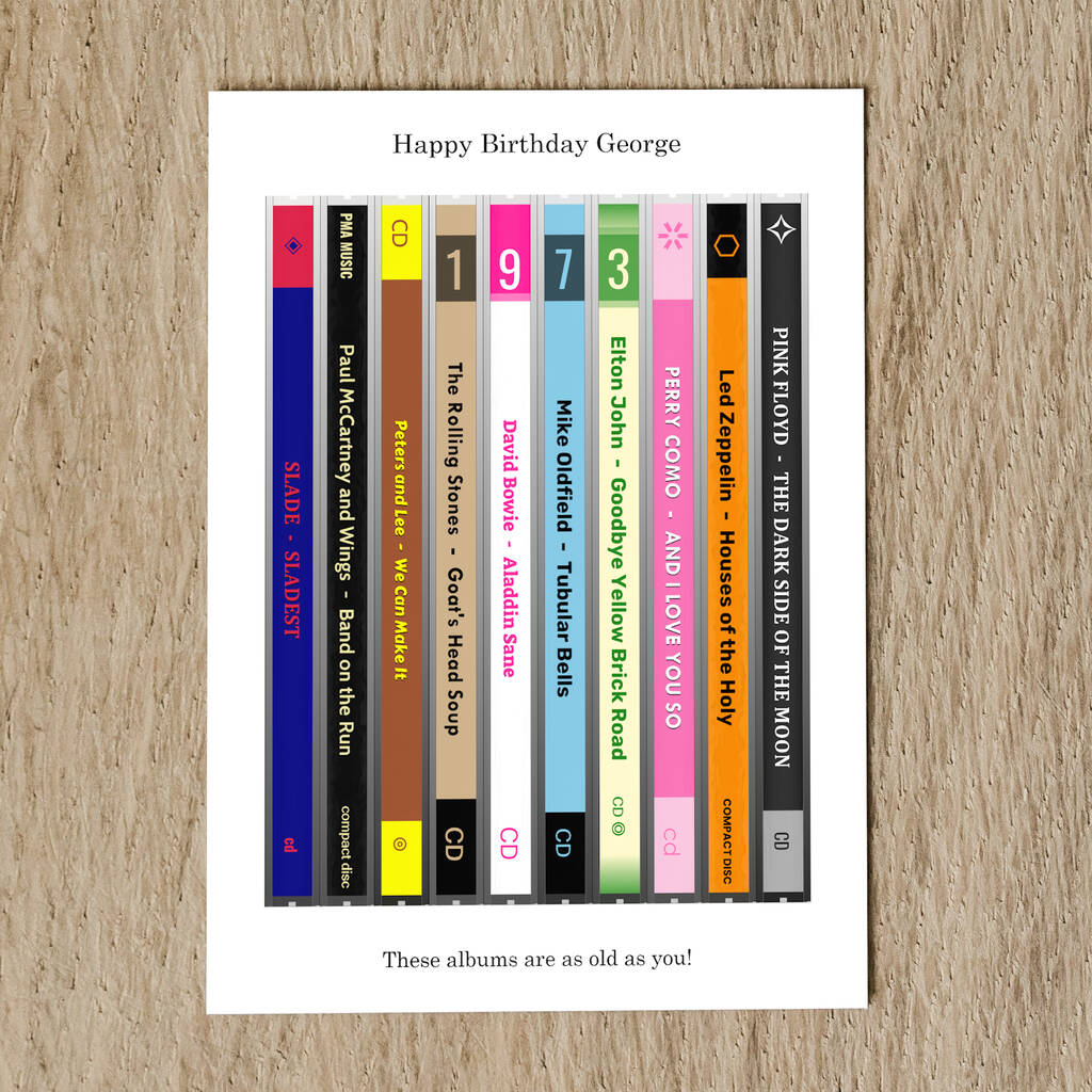 Personalised Birthday Card Year You Were Born CD Music, 1 of 7