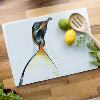 Inky Penguin Glass Worktop Saver, 3 of 5
