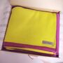 Yellow Purple Accent 100% Cashmere Travel Wrap Shawl Gift Boxed, thumbnail 8 of 10