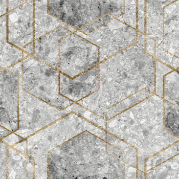 Granite Hexagon Kitchen Backsplash Designer Wallpaper, 3 of 4