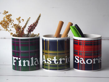 Personalised Tartan Ceramic Storage Pot, 2 of 3