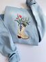 Cowboy Boot Floral Embroidered Sweatshirt, thumbnail 1 of 5