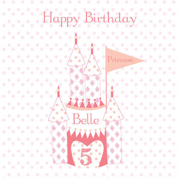 Princess Castle Personalised Birthday Greeting Card, 2 of 2
