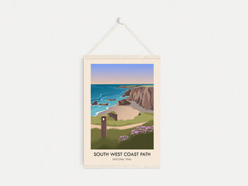 South West Coast Path National Trail Travel Poster, 6 of 8