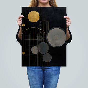 Golden Soot Abstract Black Grey And Gold Wall Art Print, 2 of 6