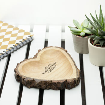 Personalised Carved Wooden Heart Trinket Dish, 3 of 9