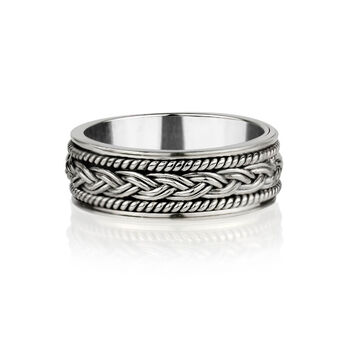 Celtic Loyalty Men's Silver Spinning Ring, 6 of 9