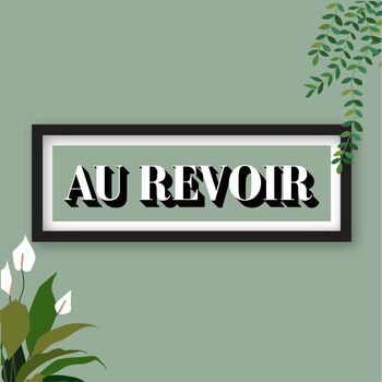 Au Revoir Framed Typography Print, 7 of 10