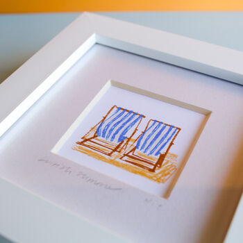 British Summer Beach Chairs Mini Art Print, 3 of 9