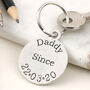 Daddy Gift Personalised Round Pewter Keyring, thumbnail 1 of 4