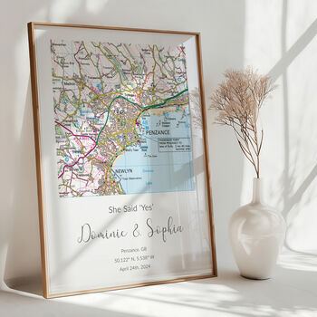 The Place We Got Engaged Ordnance Survey Landranger Personalised Map Print Engagement Gift, 3 of 12