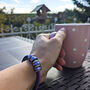 Women's Cord Bracelet With Personalised Purple Rings, thumbnail 1 of 6