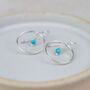 Sterling Silver And Turquoise Celestial Hoop Earrings, thumbnail 2 of 4