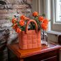 Orange Garden Weave Basket Handbag Vase, thumbnail 1 of 8