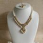 White Gold Kundan Meenakari Pearl Set, thumbnail 1 of 12