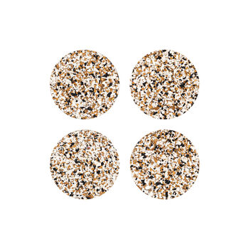 Speckled Round Cork Coasters Set Of Four: Black, 2 of 4