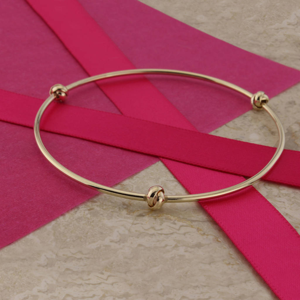 9ct Gold 'Love Knot' Bangle, 1 of 3