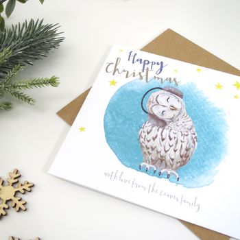 Personalised Owl Christmas Card, 2 of 2