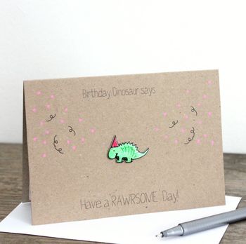 Dinosaur Happy Birthday Card, Have A Rawrsome Day, 6 of 9