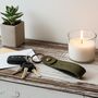 Olive Green Mini Leather Keychain Anniversary Gift, thumbnail 4 of 5