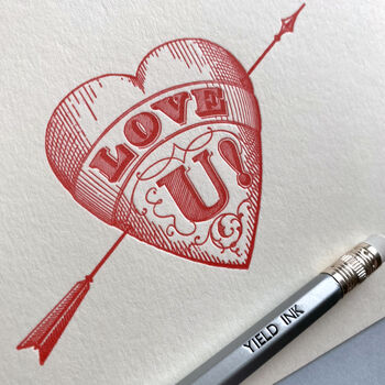 'Love U Tattoo' Letterpress Card, 2 of 2