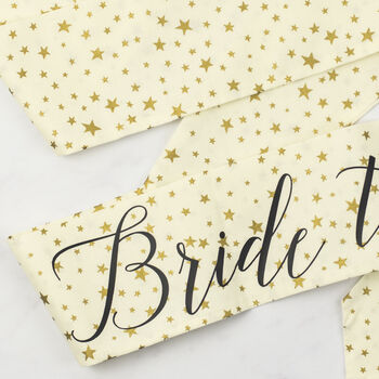 Star Print 'Bride To Be' Hen Party Sash, 3 of 3