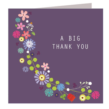 Floral Big Thank You Card, 3 of 5